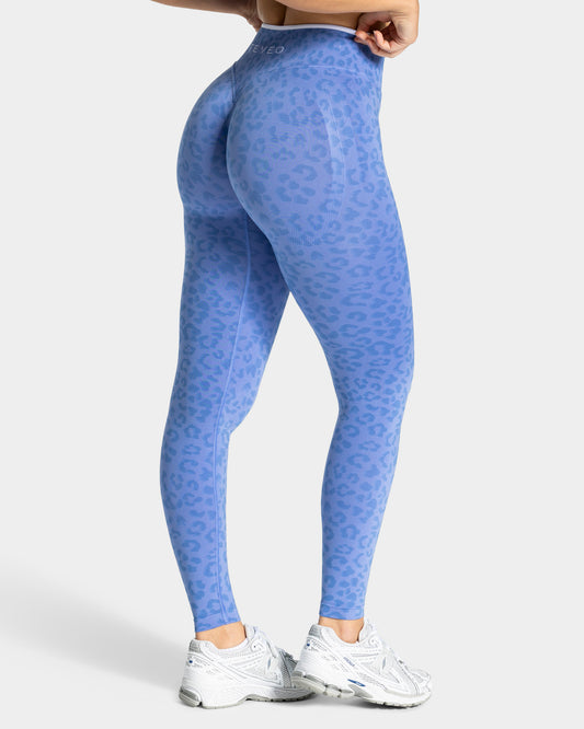 Contrastline Sculpt Scrunch Leggings "Leo Azure"