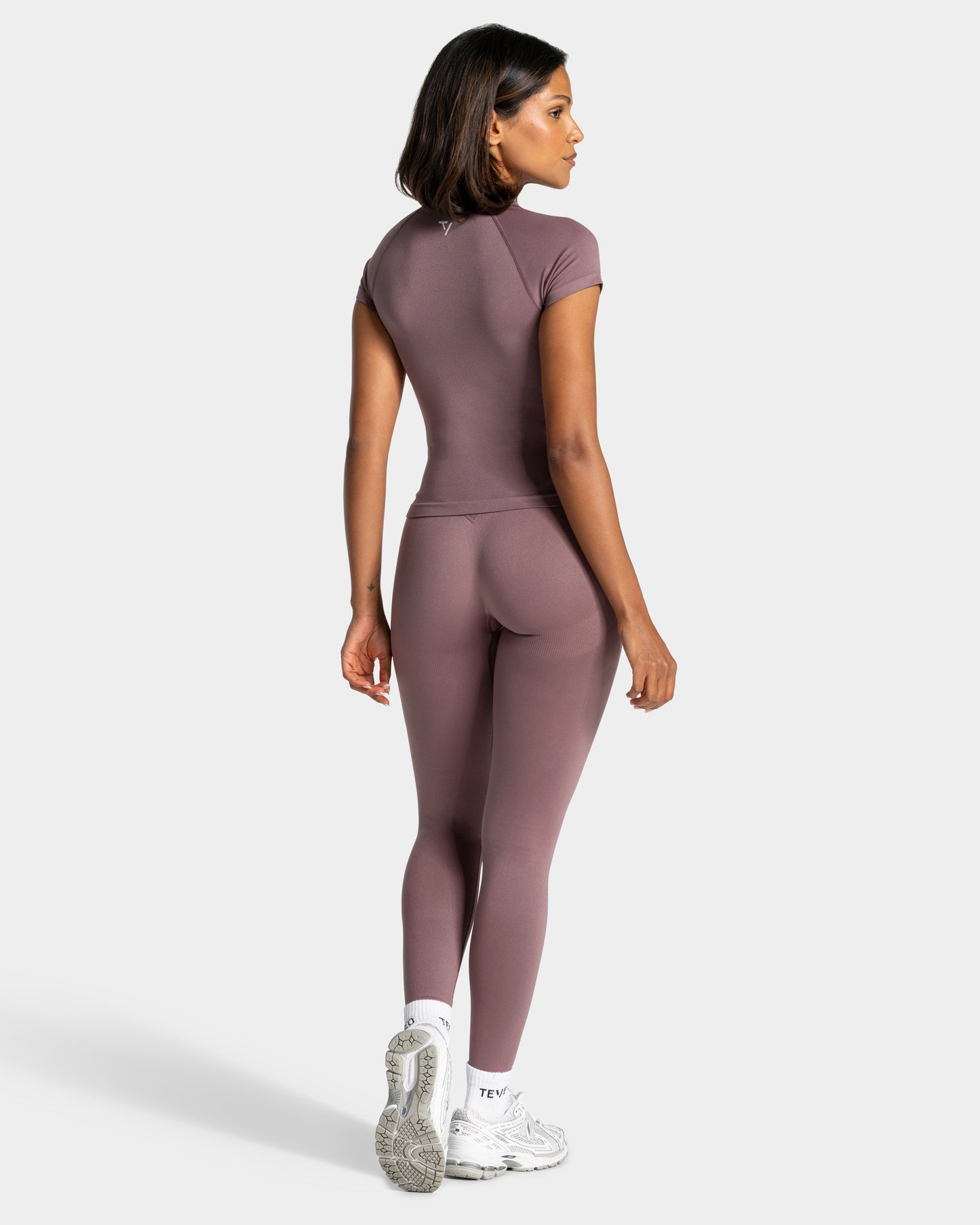 Haut zippé à manches courtes Lift « Mauve »