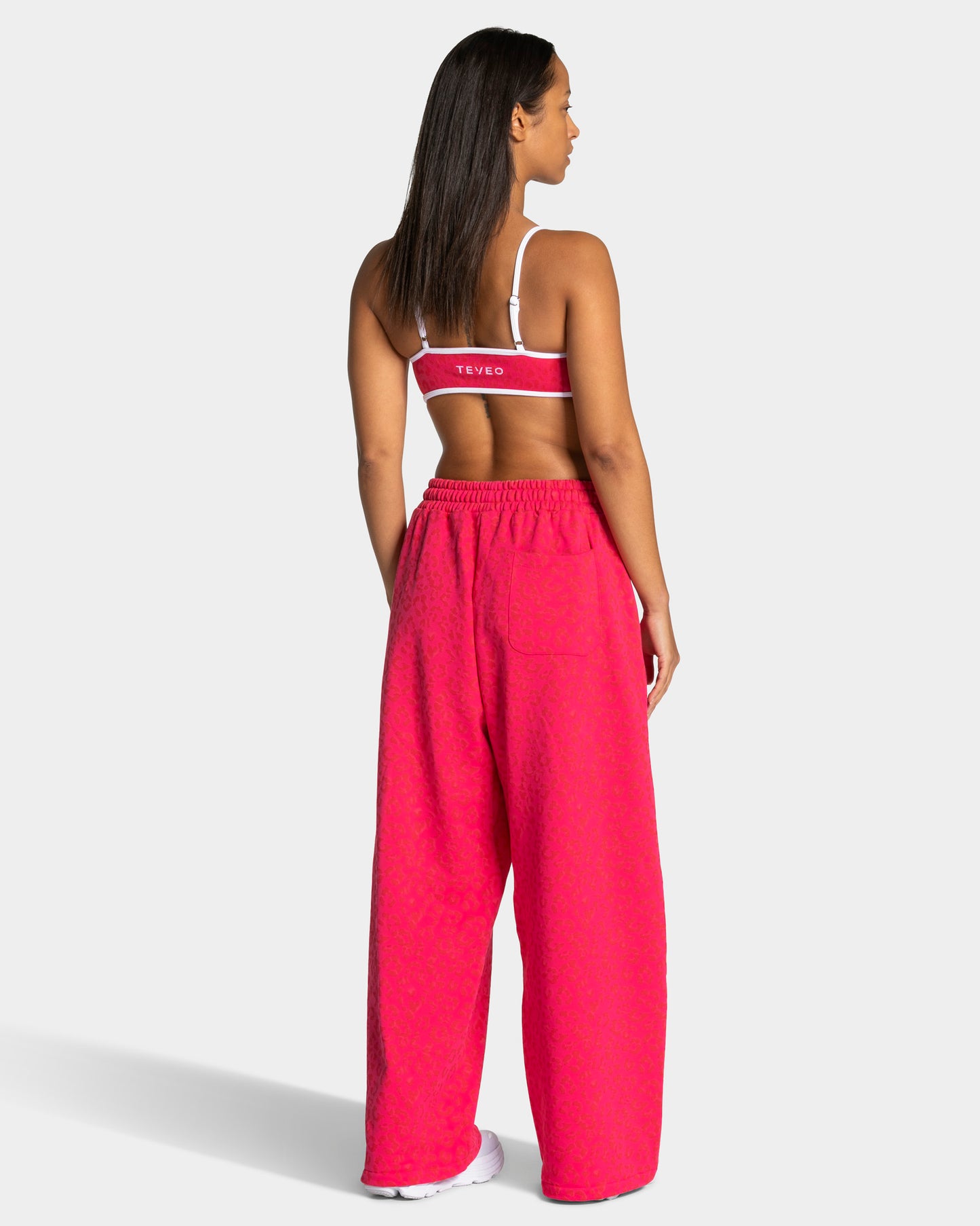 Pantalon de jogging Wide Leg Contrastline « Léopard Berry »