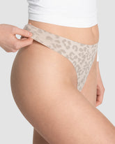 Seamless Padded Tanga (2er-Pack) ‘Cream Leopard’