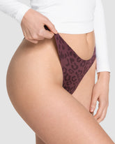 Seamless Padded Thong (2-Pack) ‘Merlot Leopard’