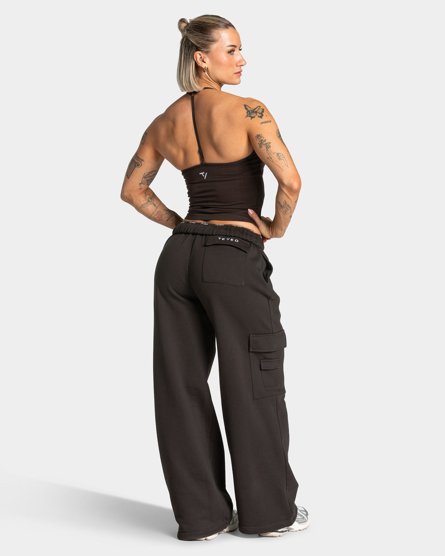 Pantalon de jogging cargo Wide Leg Lift « Dark Chocolate »