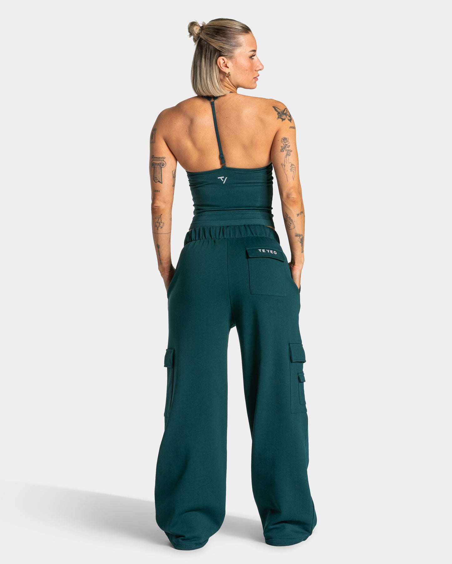 Joggery Lift Wide Leg Cargo „Teal”