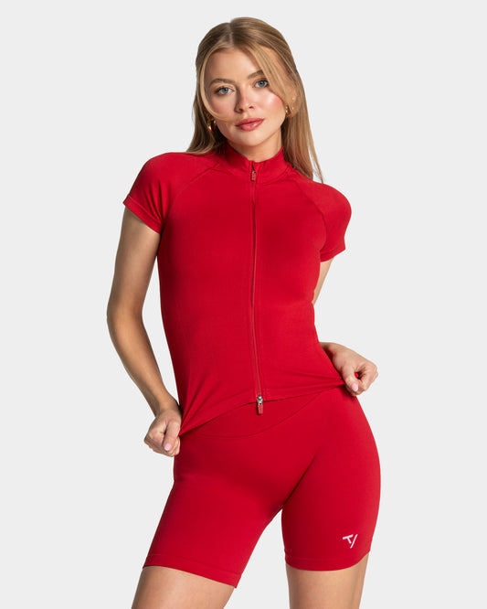 Maglia a manica corta Lift con cerniera "Nero"