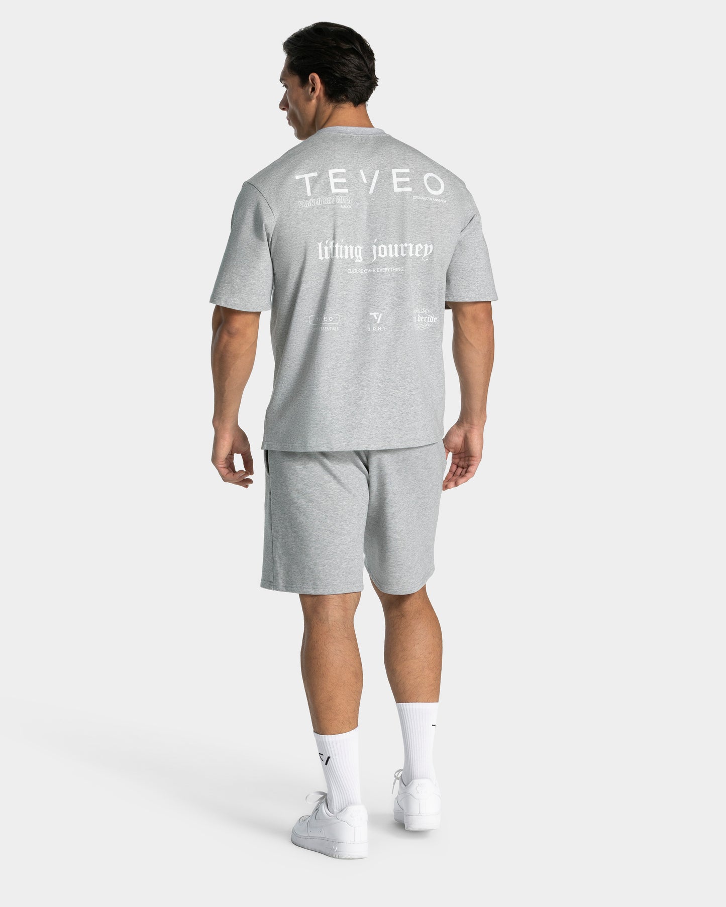 T-shirt oversize Lifting Club « gris clair chiné »