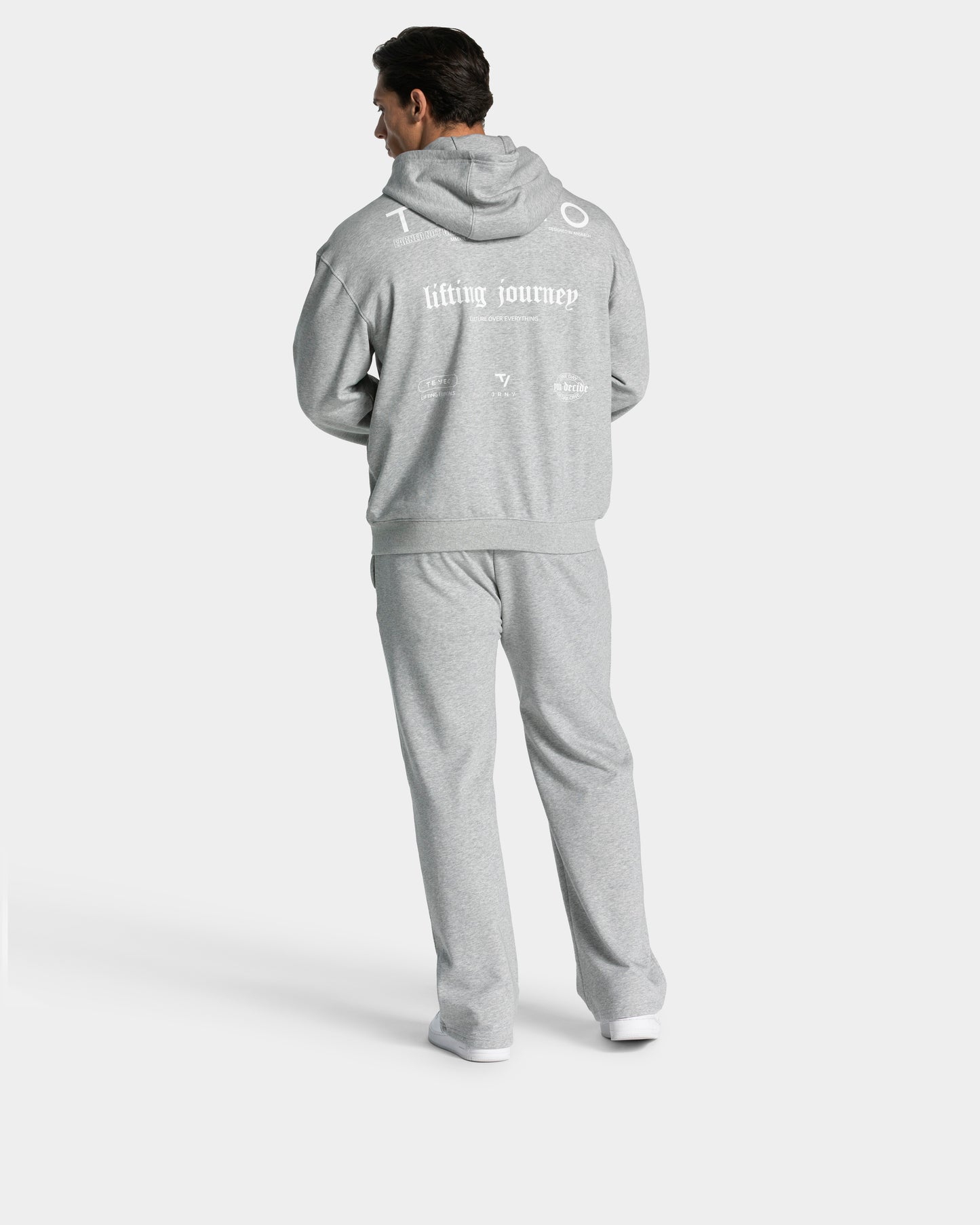 Lifting Journey Straight Leg Joggers ‘Light Grey Marl’
