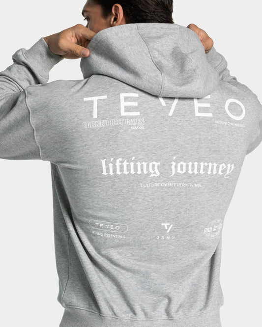 Felpa con cappuccio e zip Lifting Club "Grigio chiaro mélange"