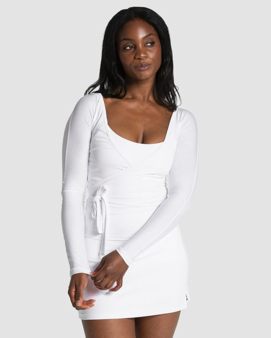 Camiseta de manga larga cruzada Mellow «blanco»
