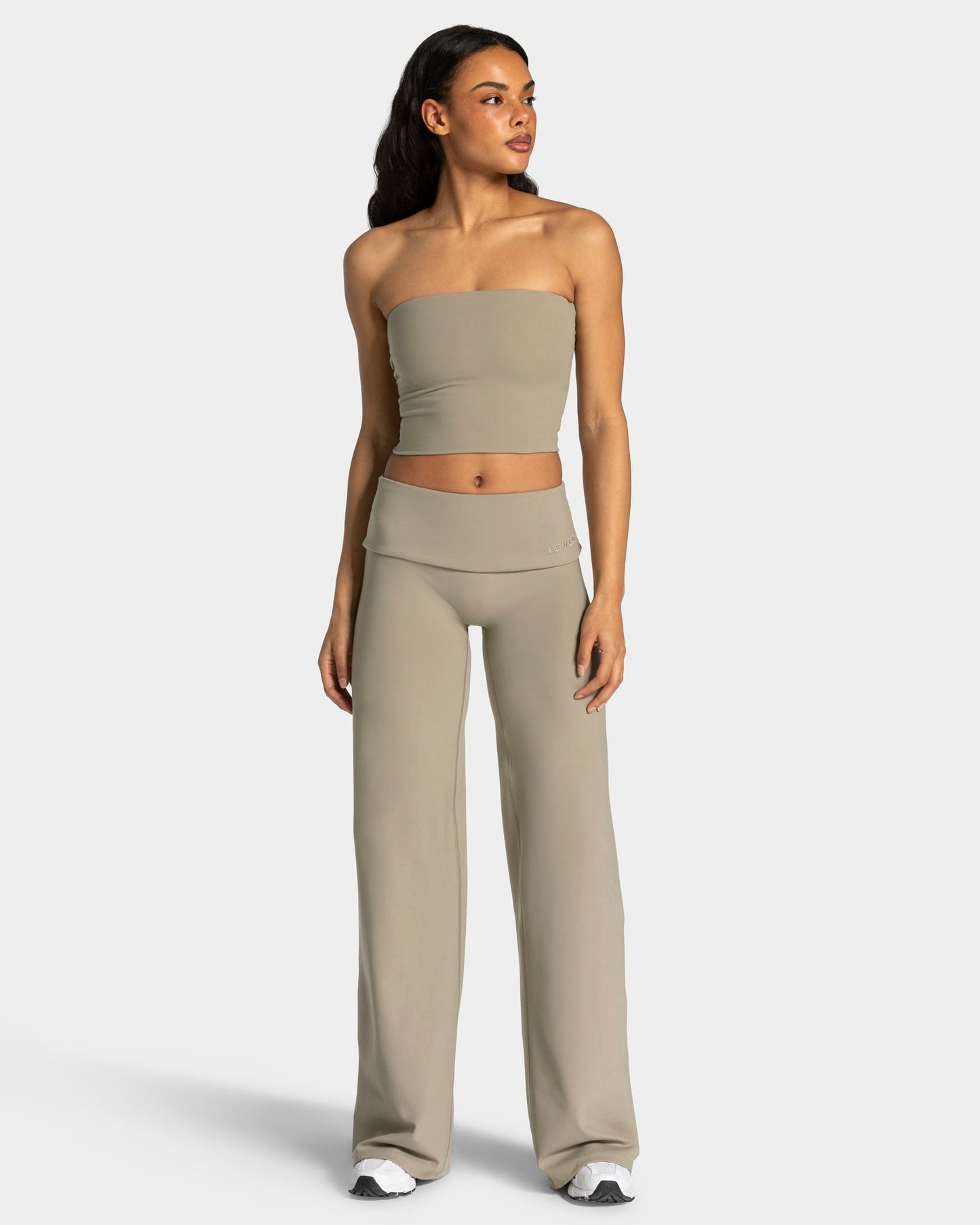 Mellow Fold Over Straight Leg Pants (Tall) ‘Khaki’
