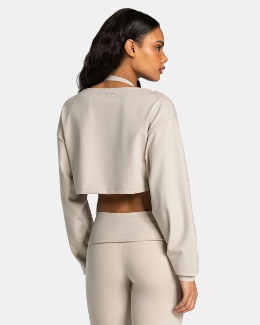 Koszulka z długim rękawem Mellow Cropped „Cream”