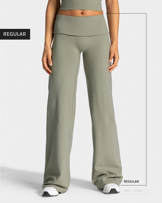 Mellow Fold Over Straight Leg Pants (Regular) ‘Khaki’