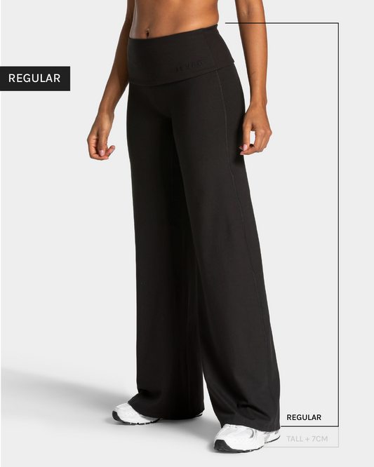 Pantaloni Mellow Fold Over Straight Leg Regular “Nero"