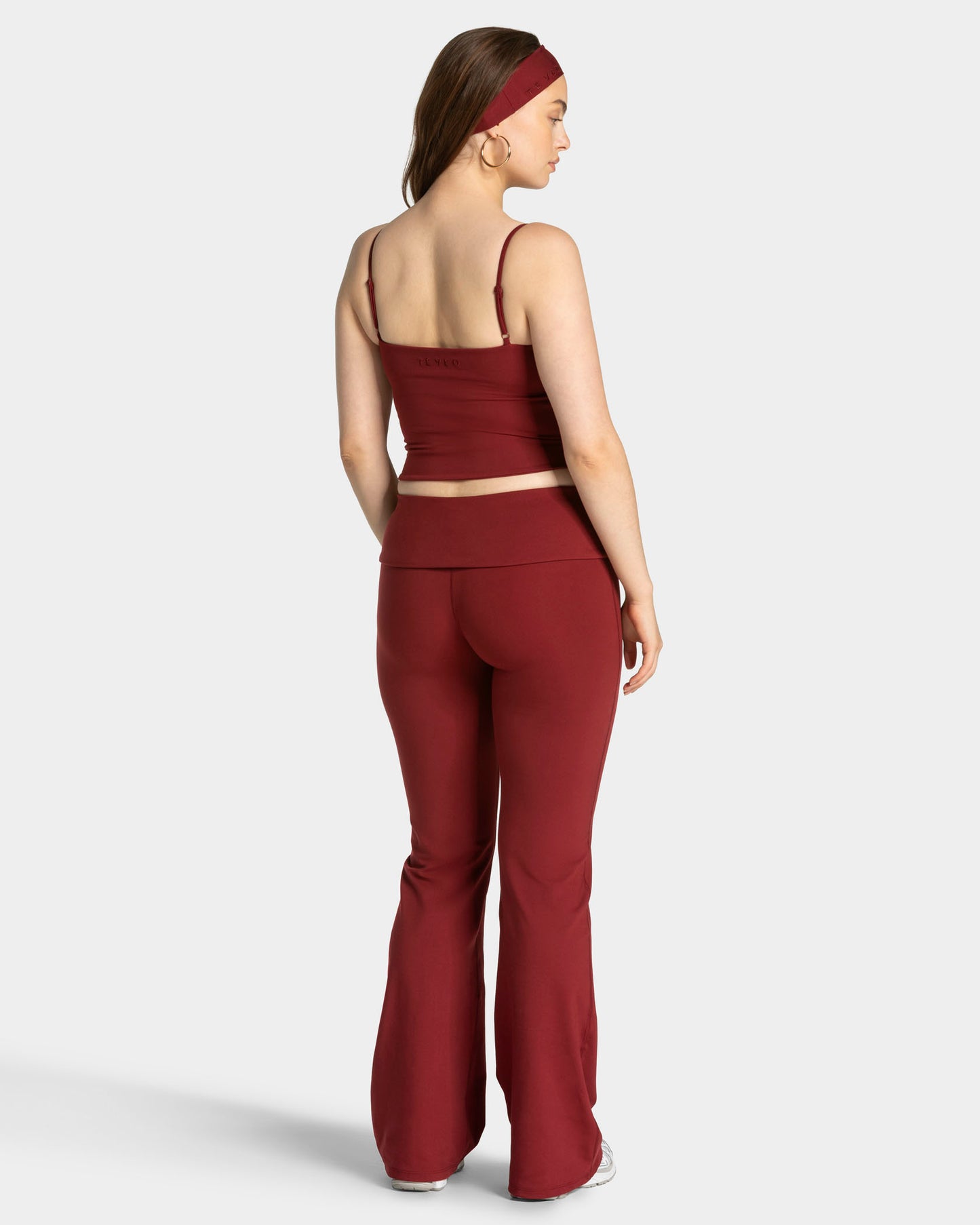 Mellow Fold Over Flared Leggings (Tall) ‘Burgundy’