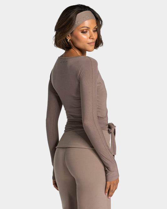 Maglia a manica lunga Mellow Wrapped nel colore “Moca"