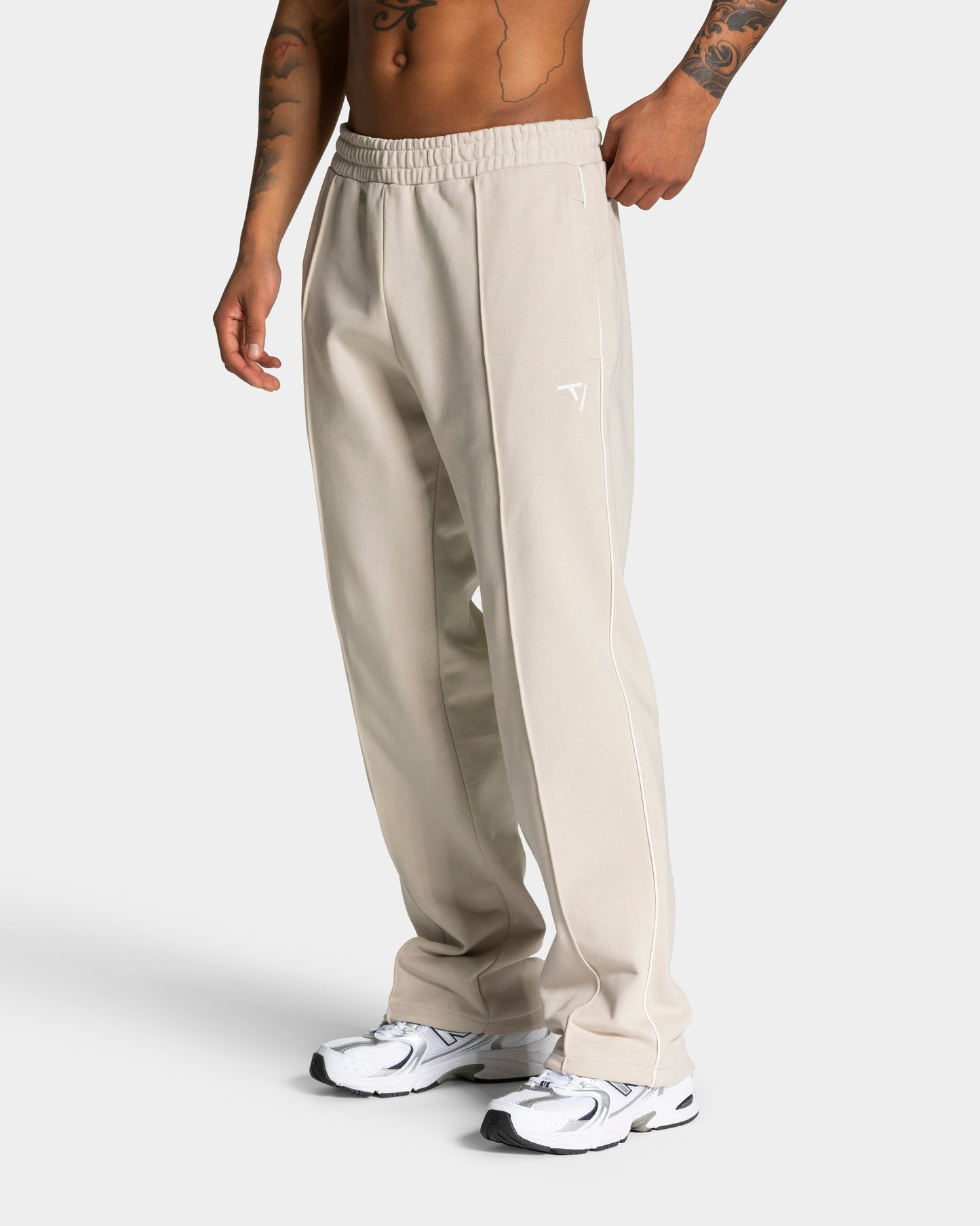 Joggery Contrastline Straight Leg „Cream”