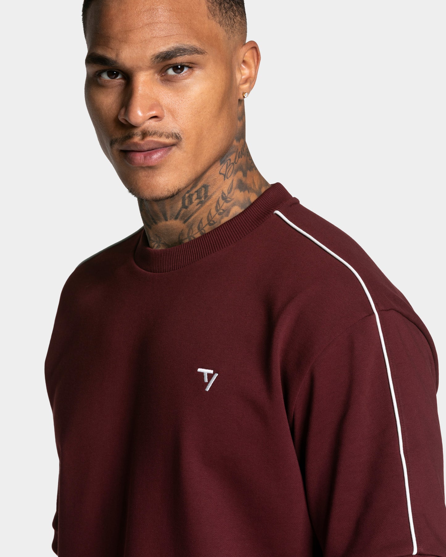 Contrastline Oversized T-Shirt ‘Burgundy’
