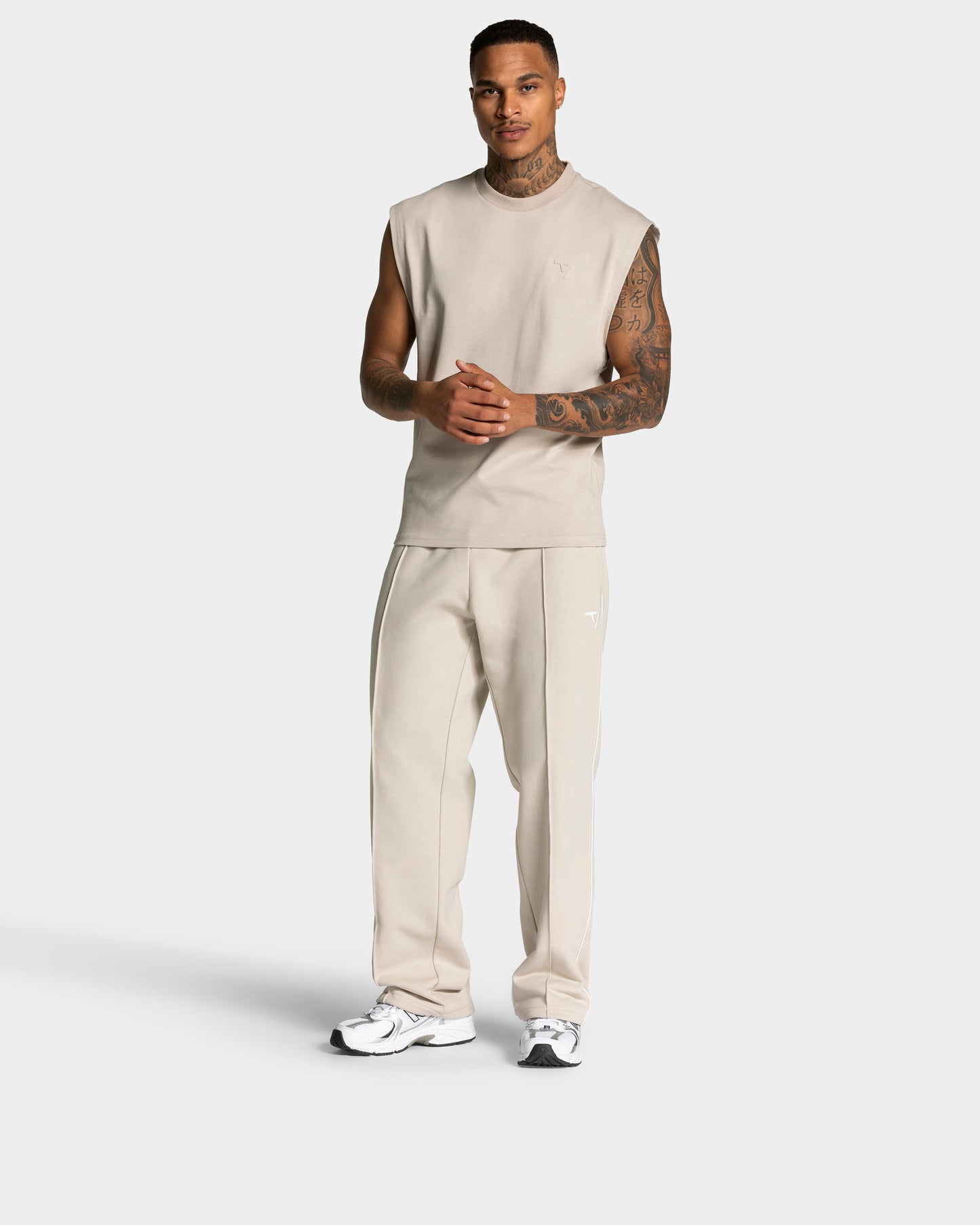 Joggery Contrastline Straight Leg „Cream”
