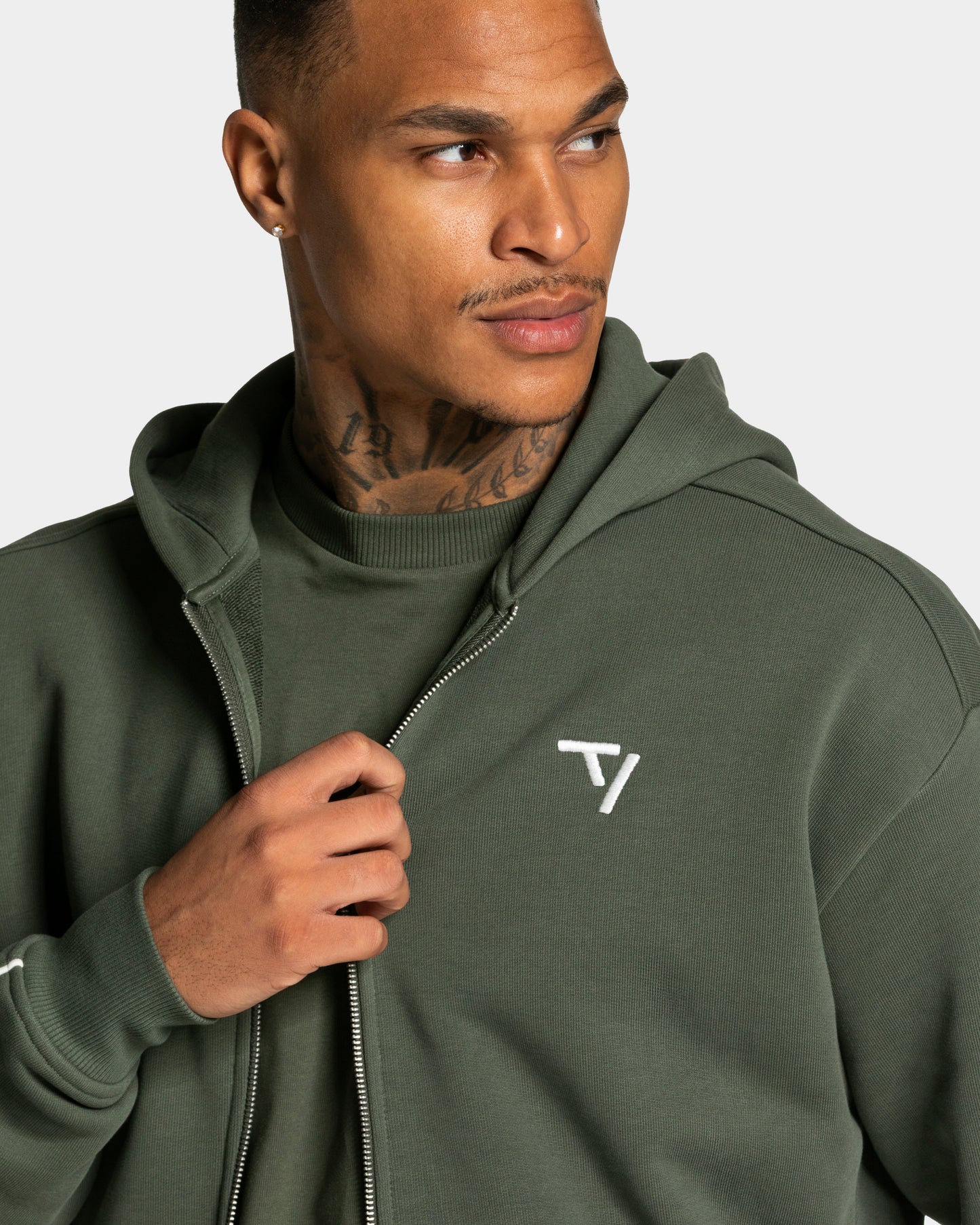 Chaqueta con cremallera Contrastline «caqui»