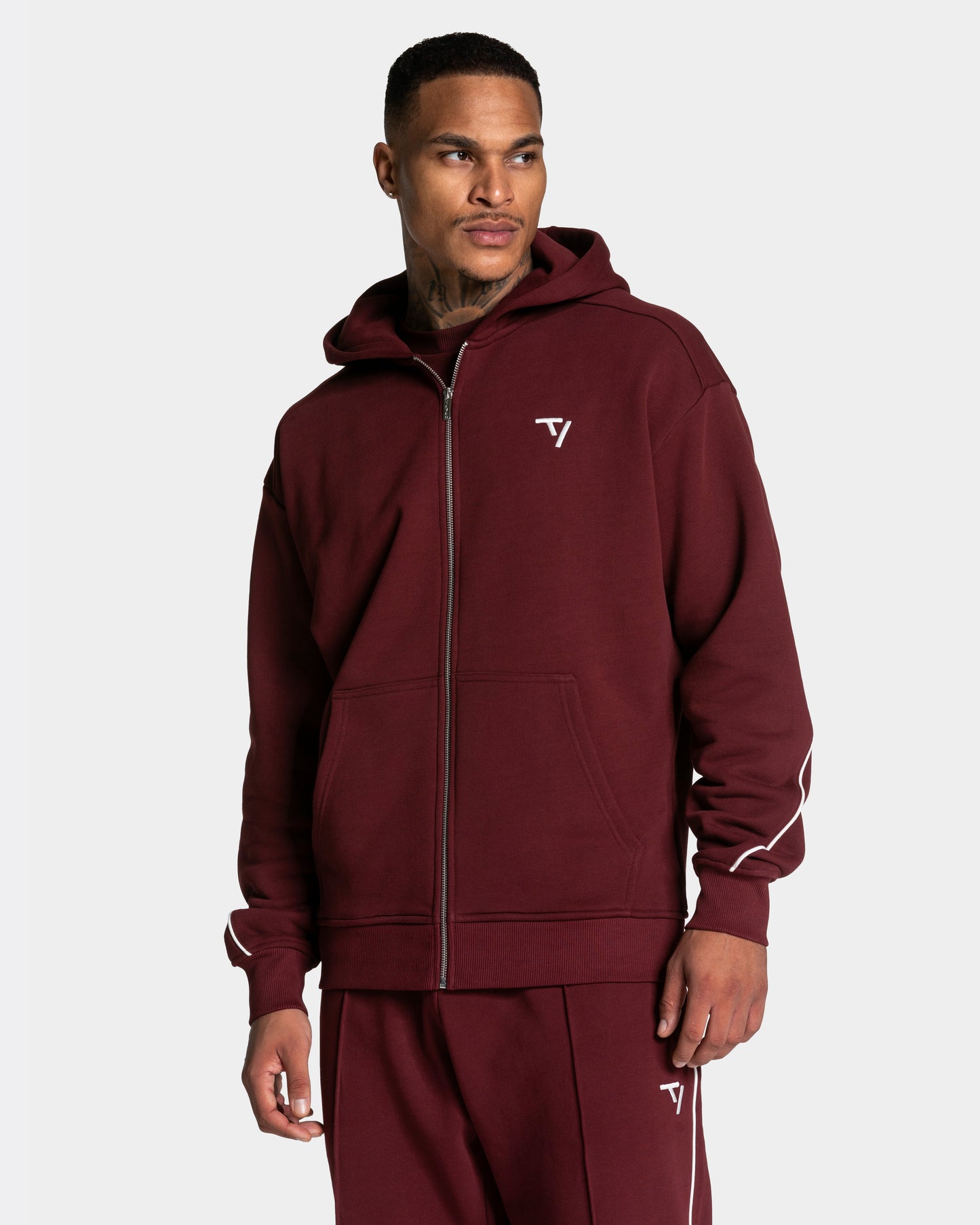 Bluza rozpinana Contrastline Zip „Bordowy”