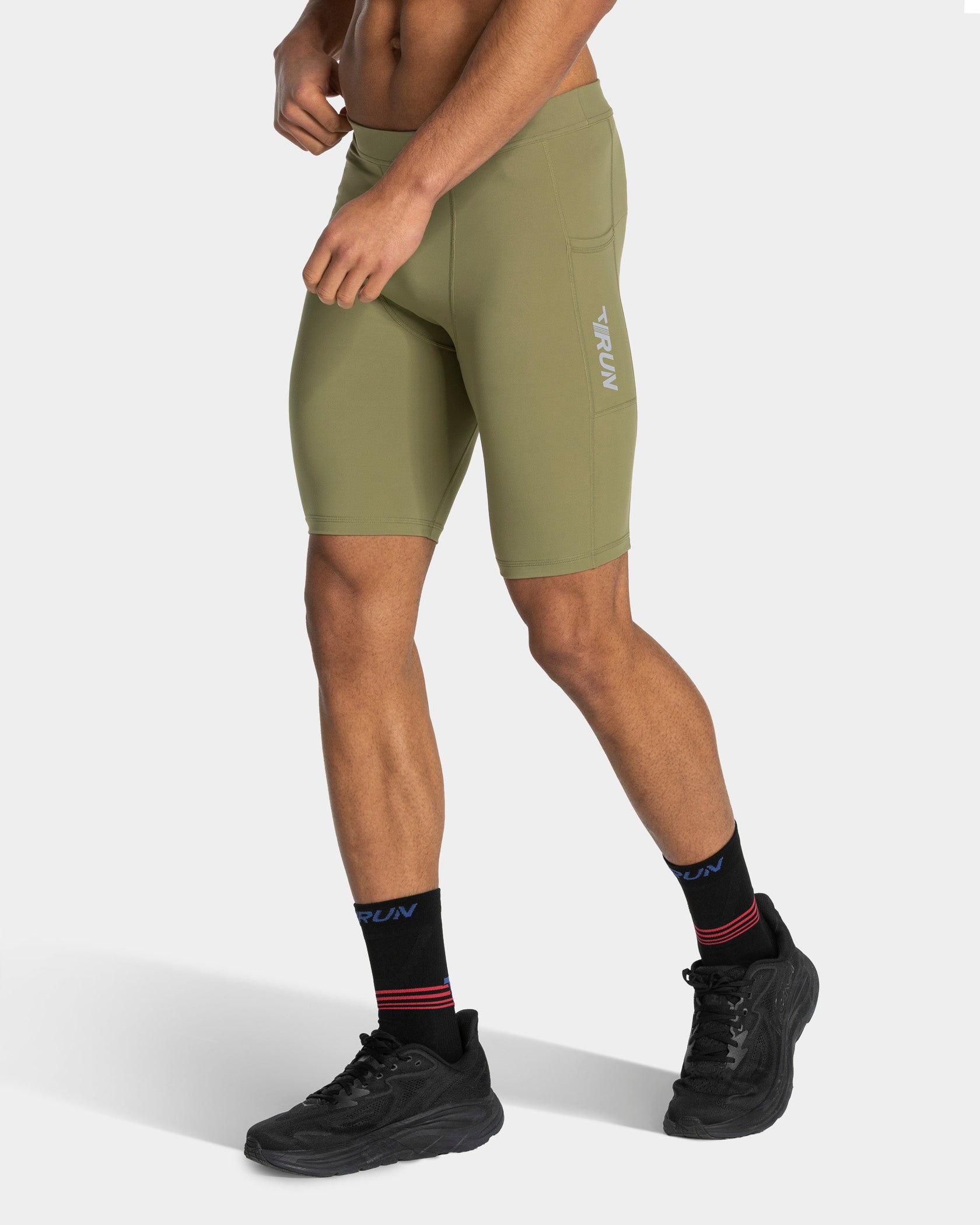 RUN Half Tights 9 Inch 'Olive'