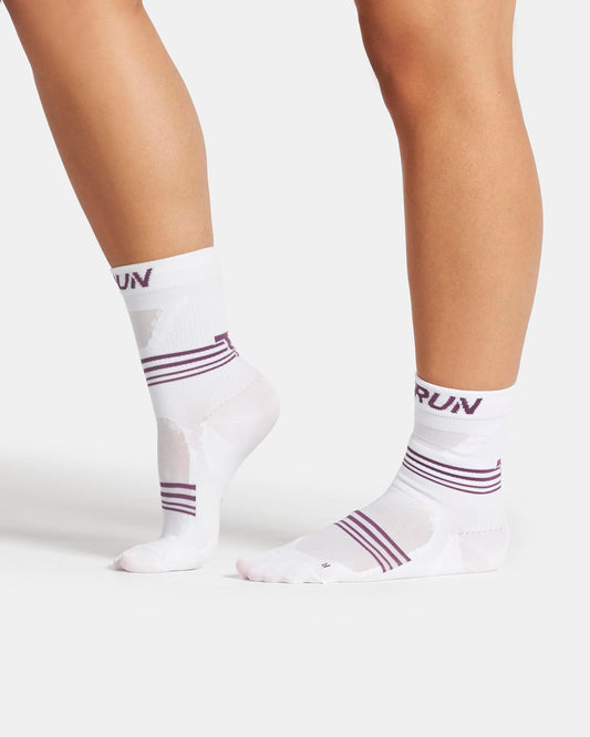 Calze Performance RUN (2 paia per confezione) “Bianco - Dusty Purple"