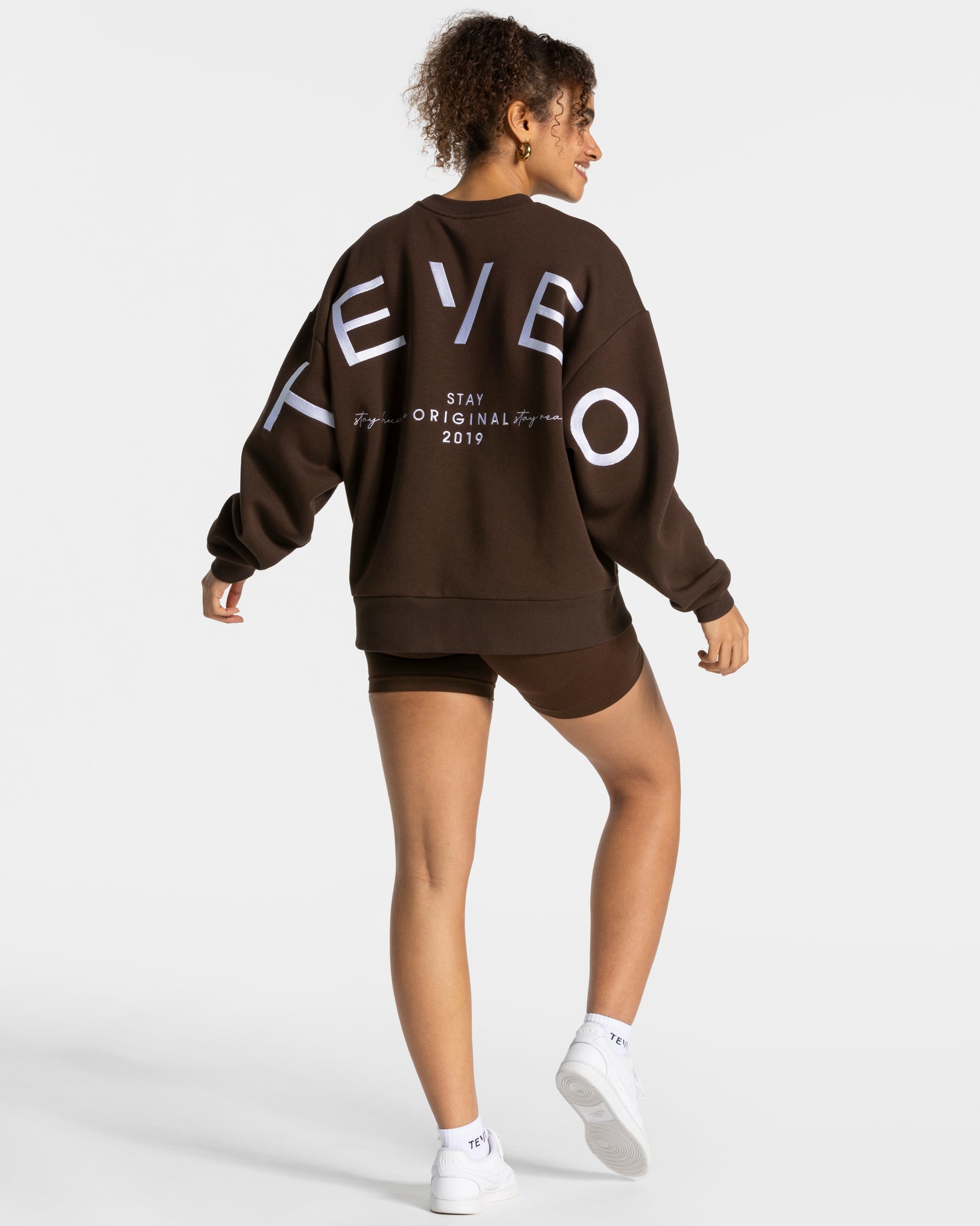 Sweat-shirt oversize Signature « marron foncé »