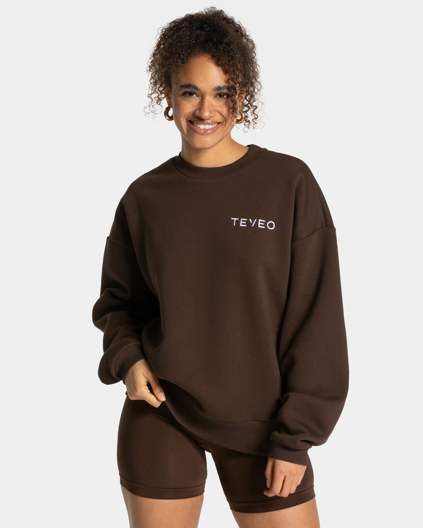 Felpa Signature Oversized “Marrone scuro”
