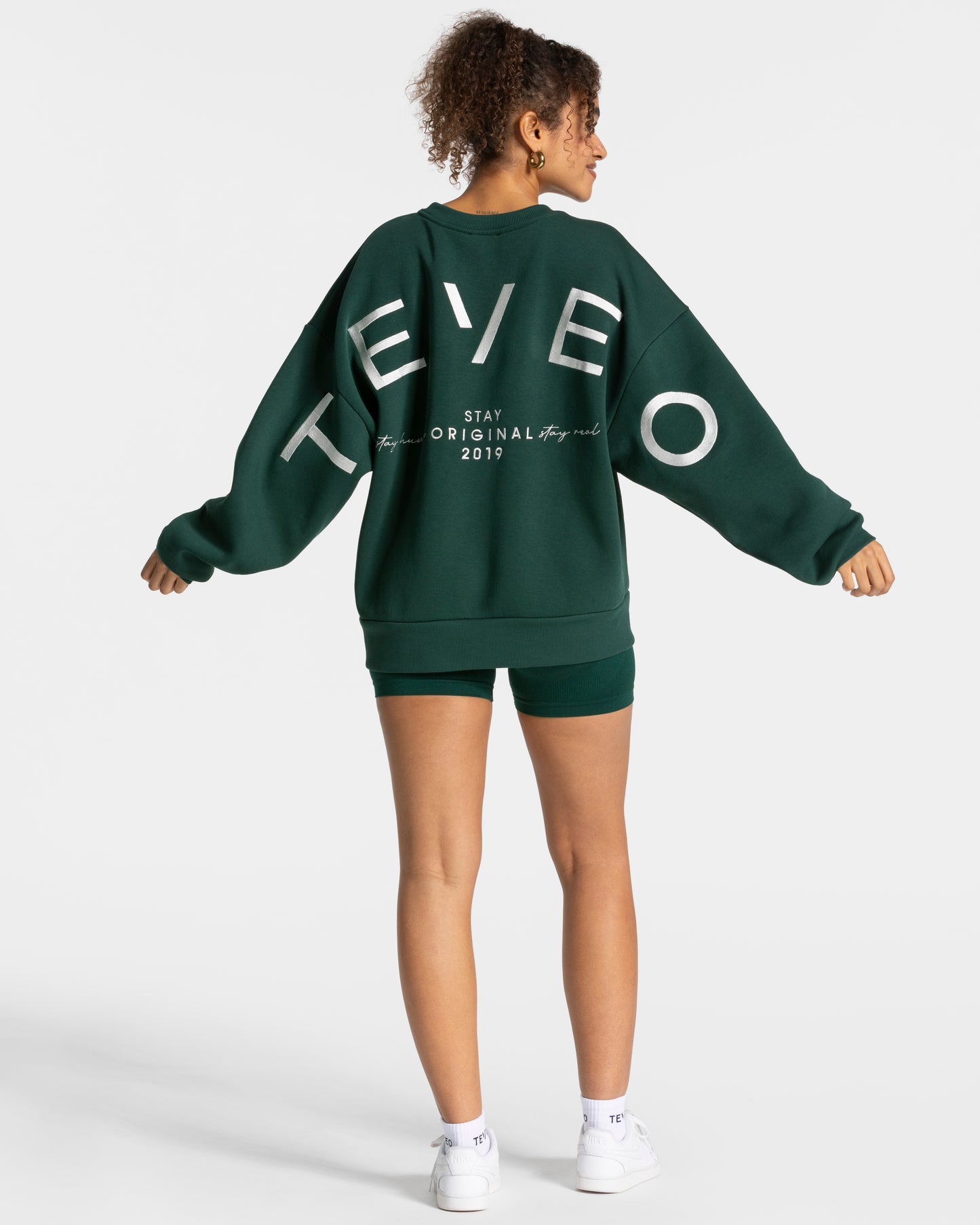 Sweat-shirt oversize Signature « vert foncé »