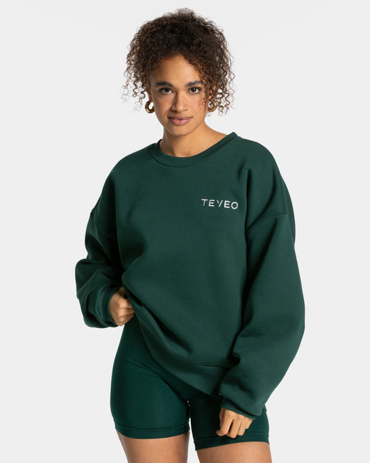 Sweat-shirt oversize Signature « vert foncé »