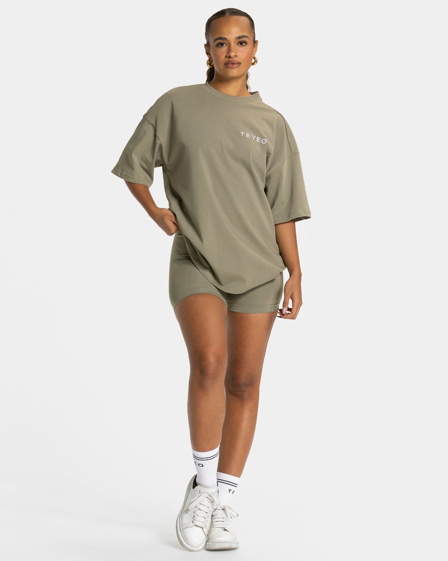 T-shirt Signature oversize „Khaki”