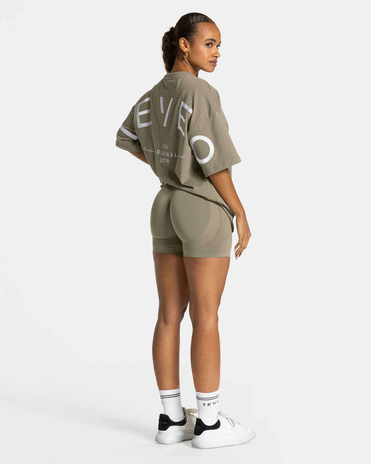 T-shirt Signature oversize „Khaki”