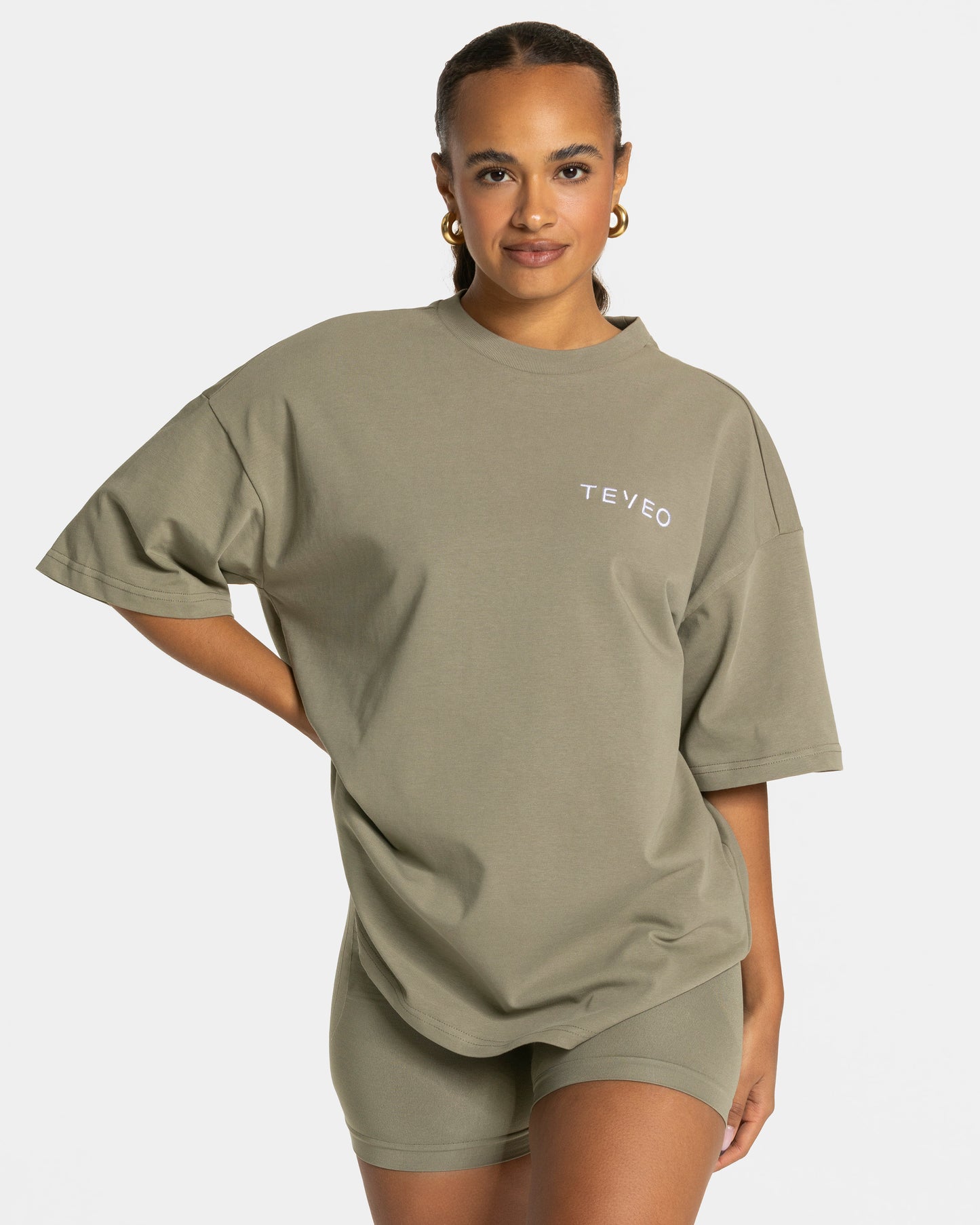 T-shirt Signature oversize „Khaki”