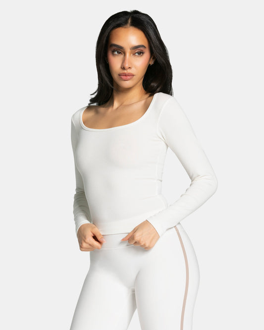 Soft Ribbed Longsleeve ‘Off White’