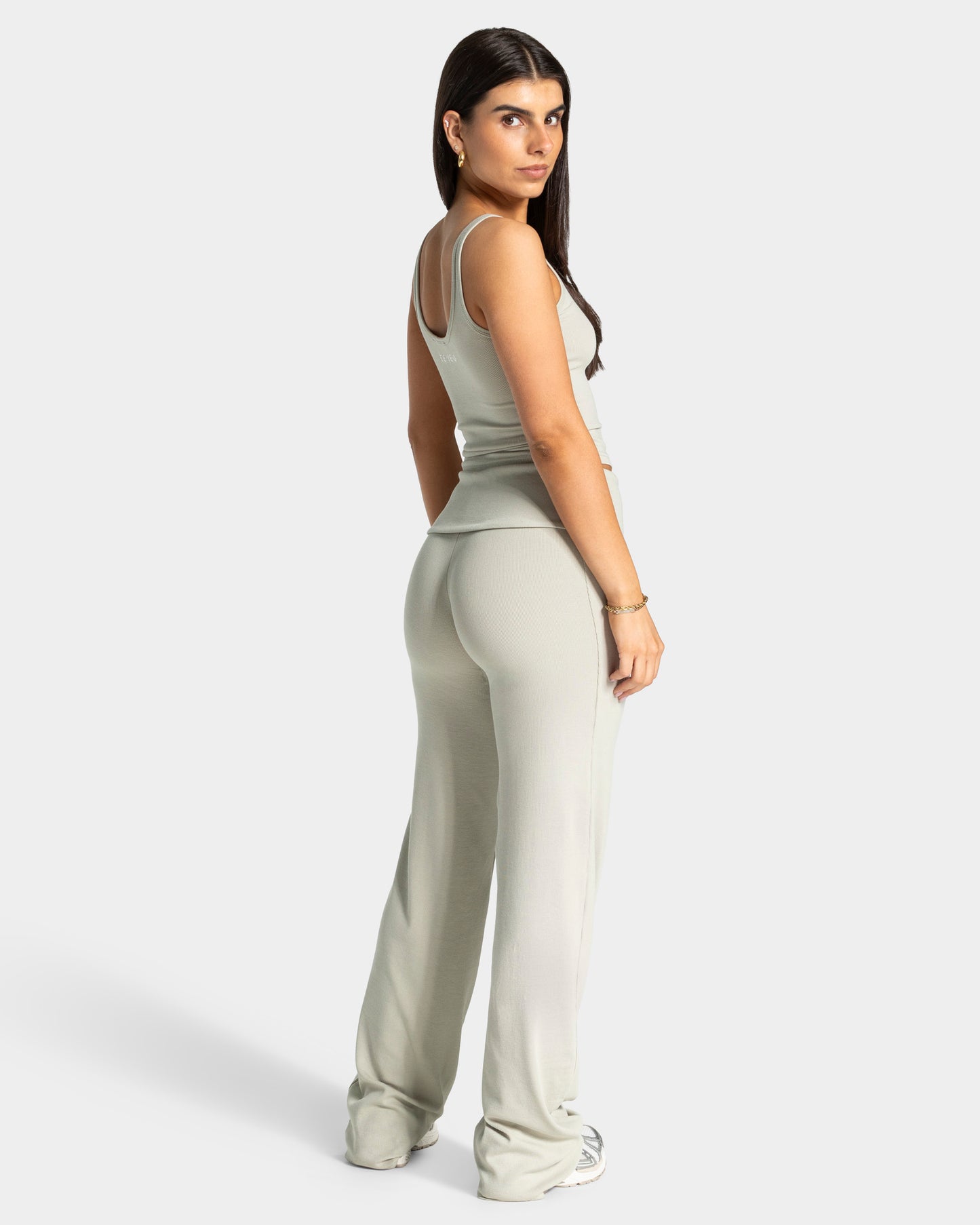 Soft Ribbed Fold-Over Straight Leg Pants – Tall ‘Pistachio’
