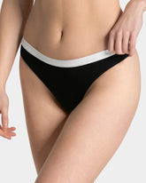 Soft Ribbed Thong ‘Black’