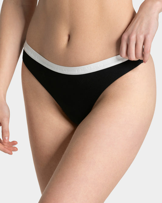 Tanga Soft Ribbed “Nero”