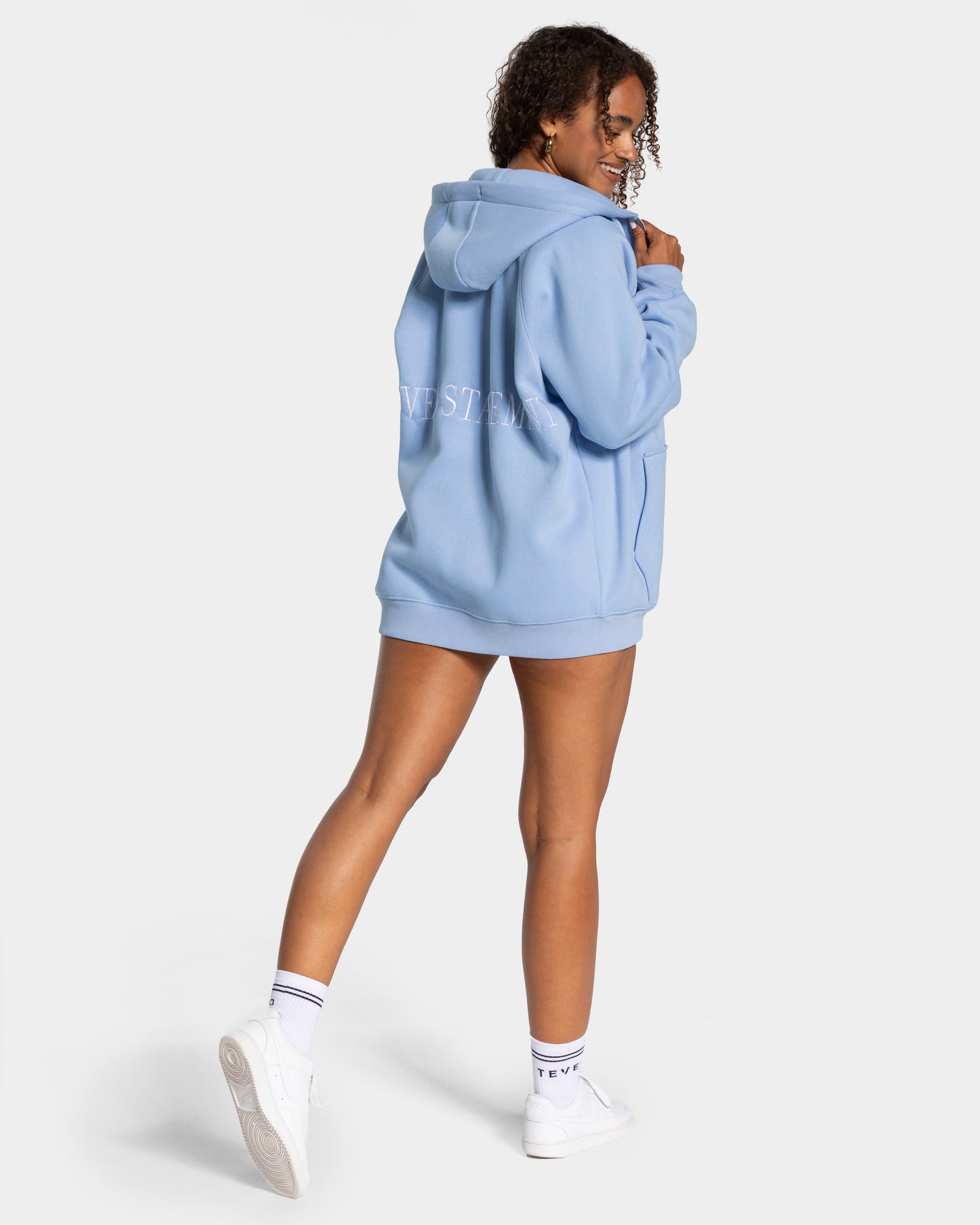 Statement Oversized Full Zip Hoodie 'Blue'