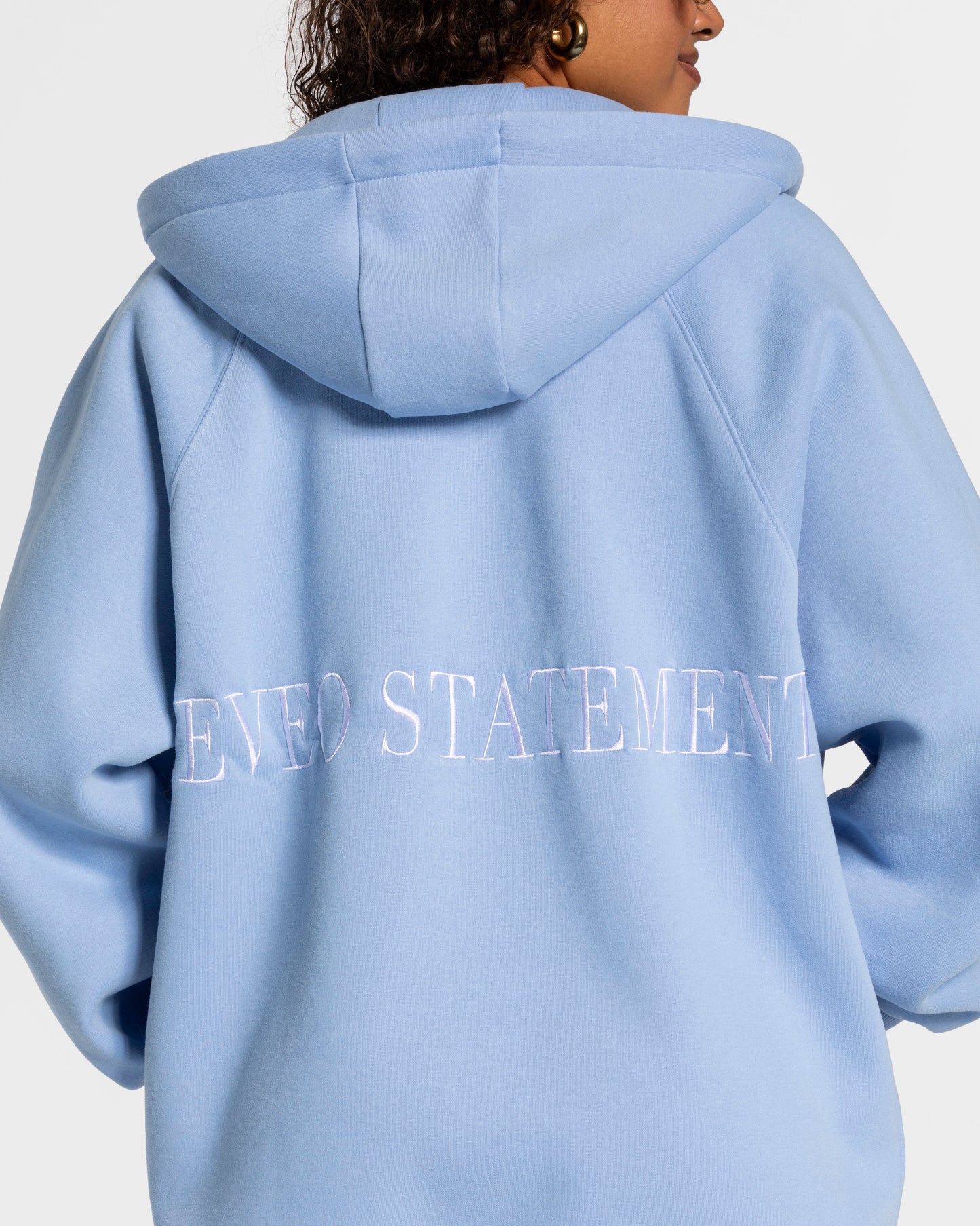 Statement Oversized Full Zip Hoodie 'Blue'