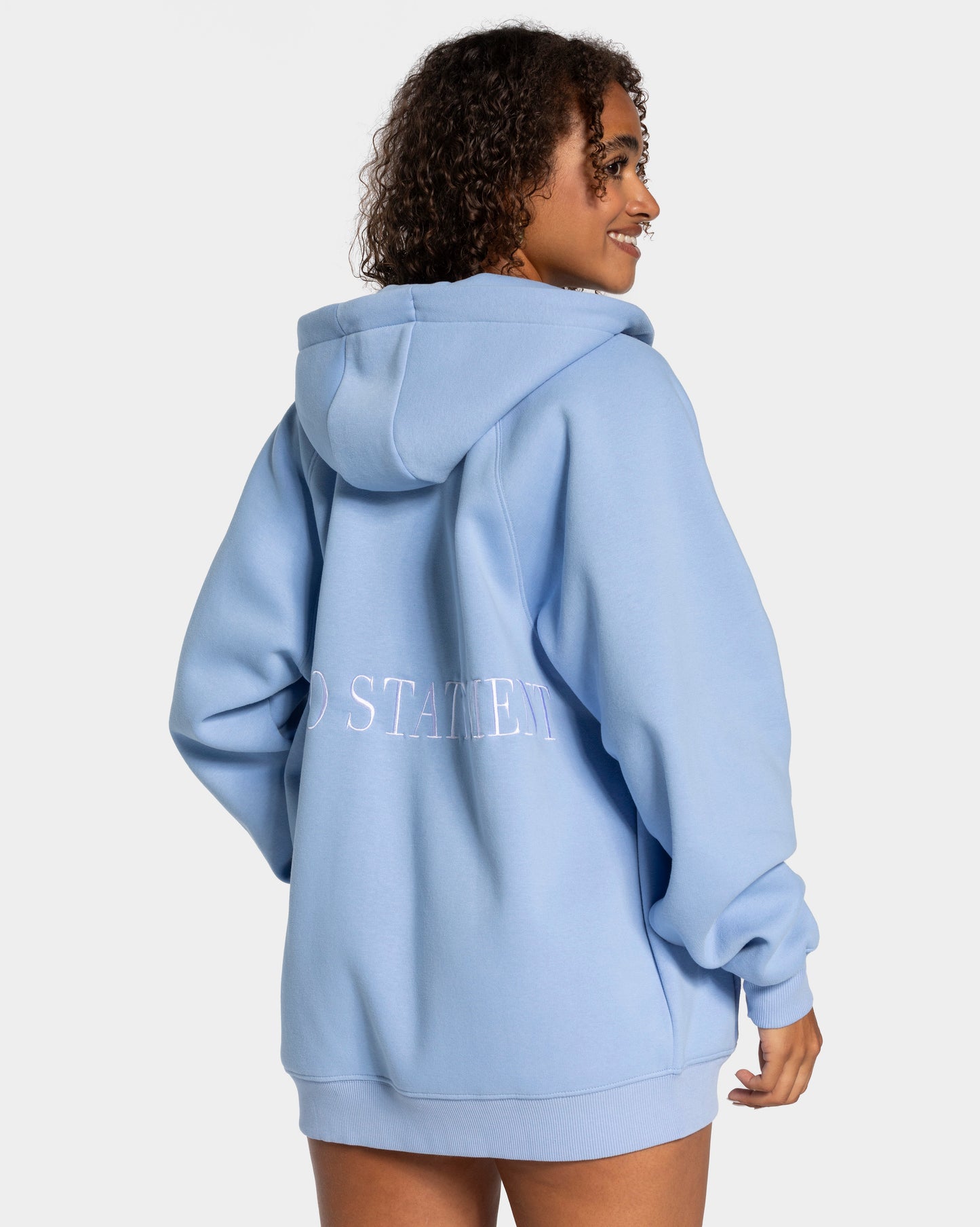 Statement Oversized Full Zip Hoodie 'Blue'