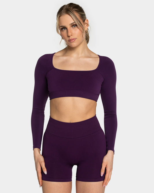 Femme Backless Longsleeve ‘Aubergine’