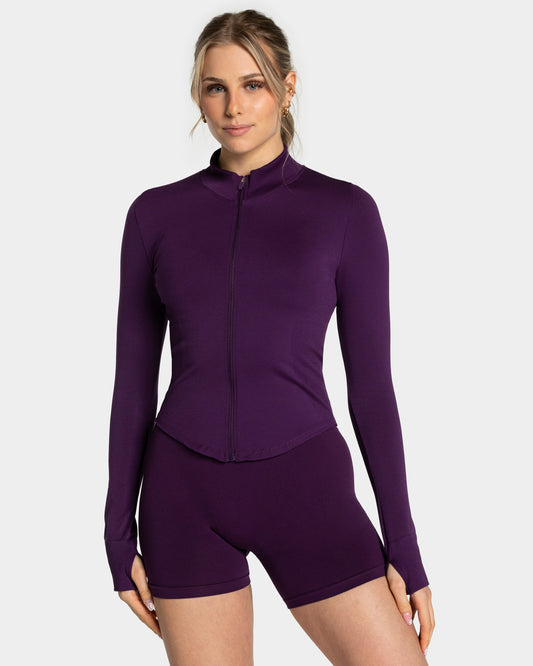 Veste de sport zippée Shaping Femme « aubergine »