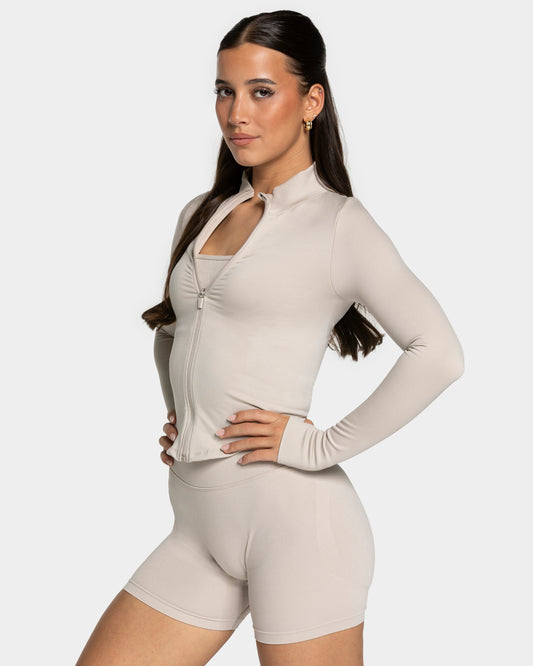 Veste de sport zippée Shaping Femme « cream »