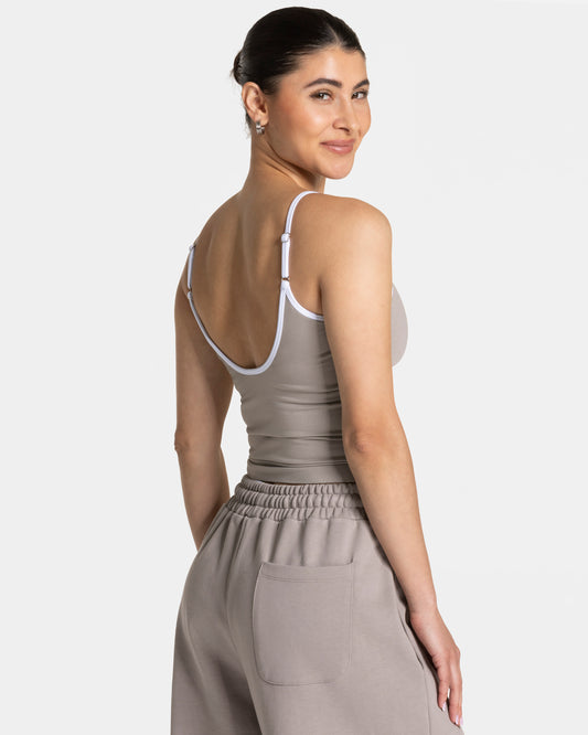 Top Cami Contrastline "Stone"