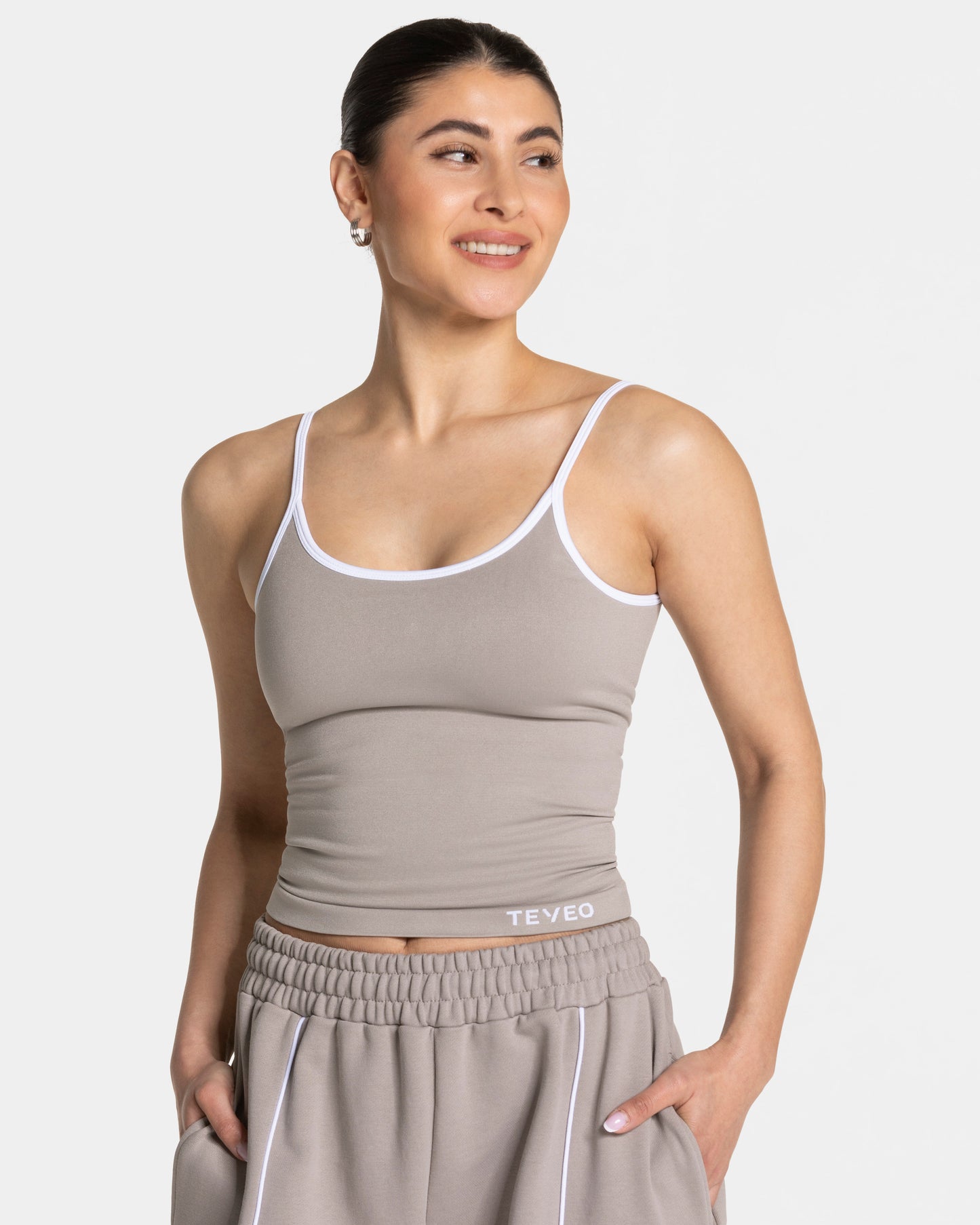 Camiseta de tirantes finos Contrastline «Stone»