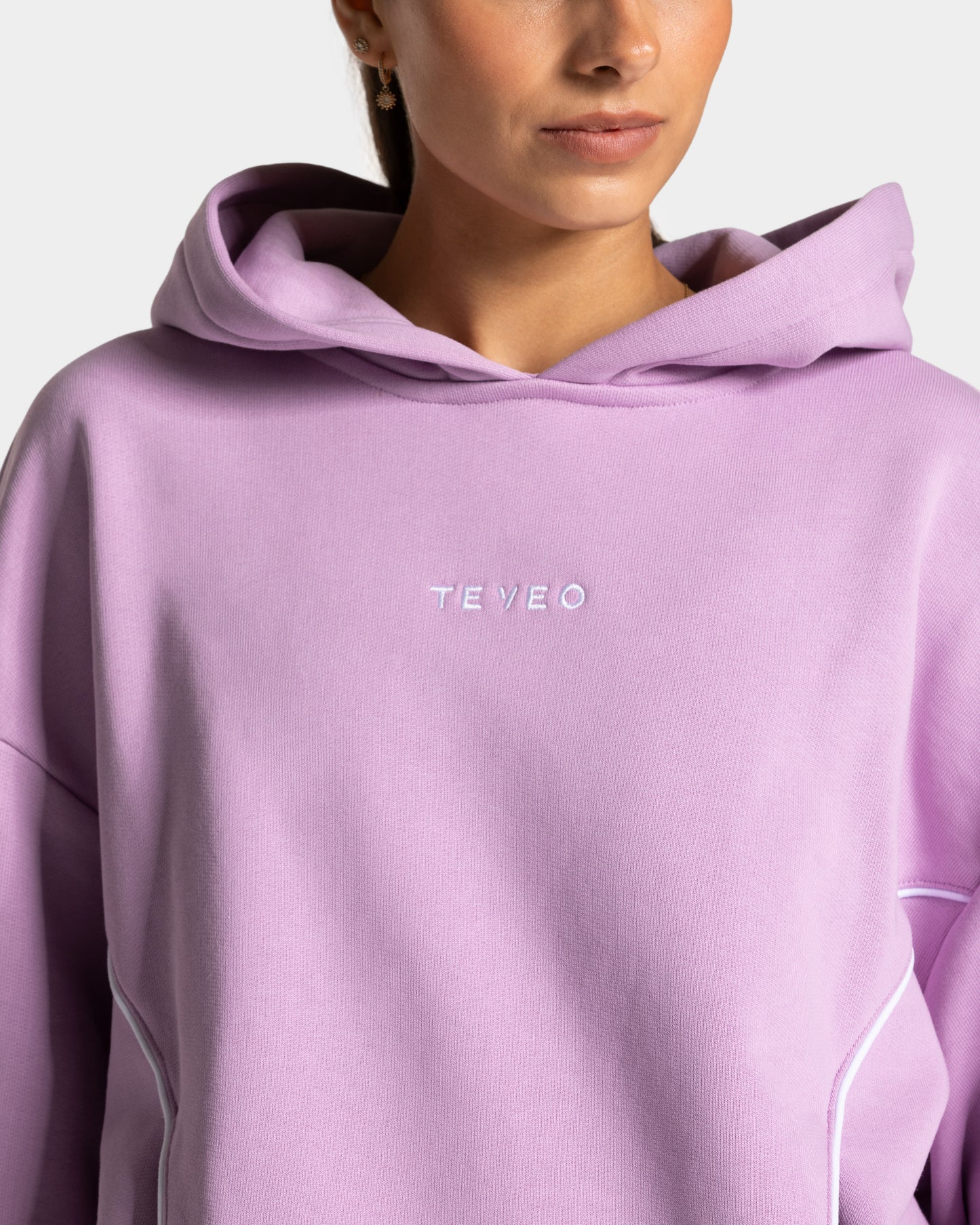 Contrastline Hooded Sweater ‘Orchid’