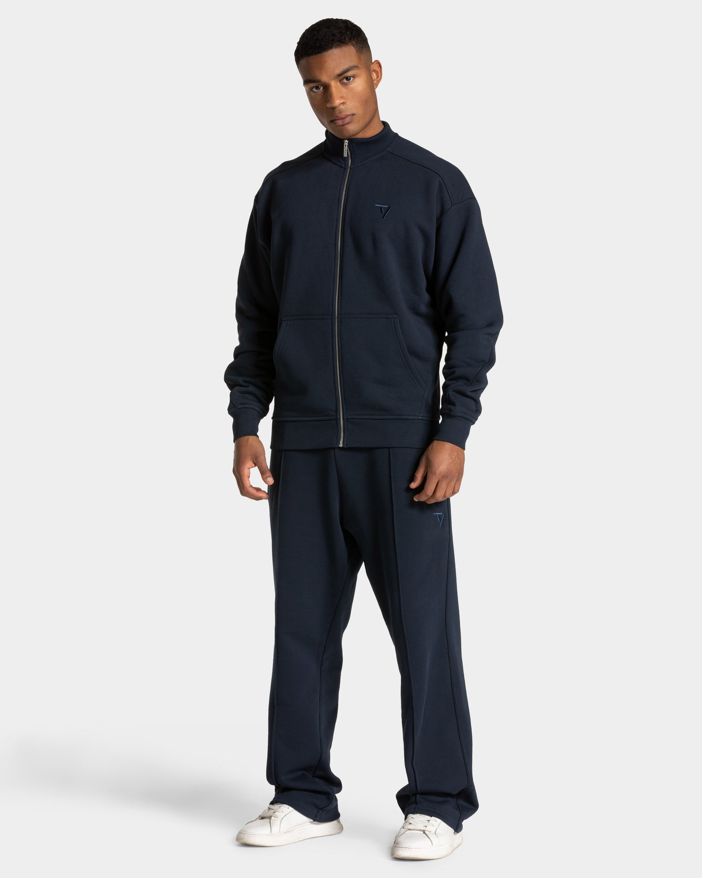 Contrastline Zip Sweater "Midnight"