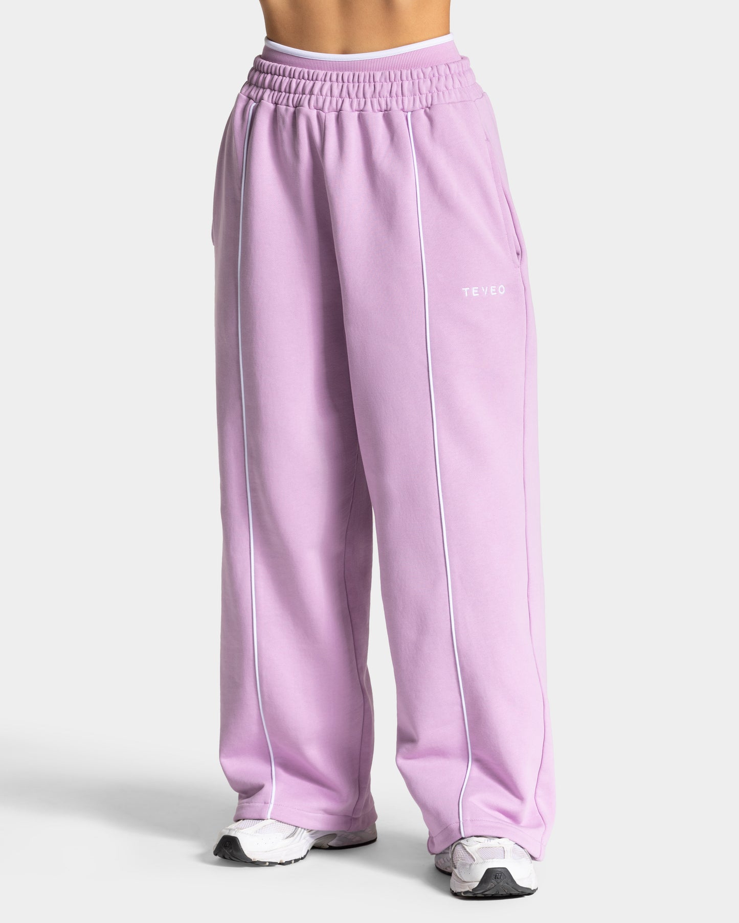 Contrastline Wide Leg Joggers ‘Orchid’