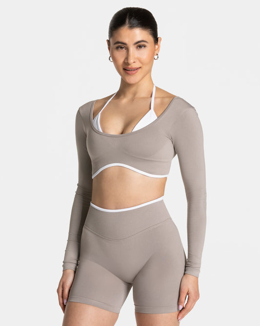 Maglia manica lunga Contrastline "Stone"