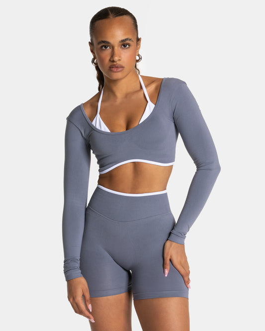 Maglia manica lunga Contrastline "Grigio ghiaccio"
