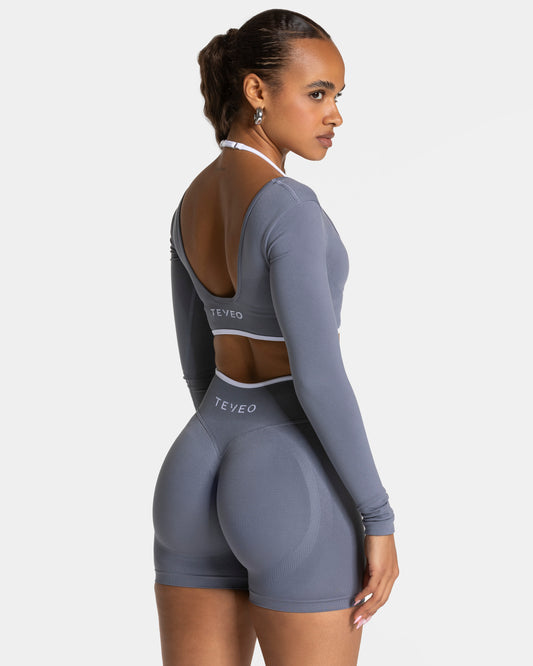 Maglia manica lunga Contrastline "Grigio ghiaccio"